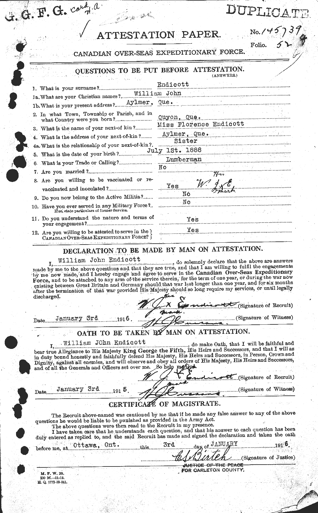 Personnel Records of the First World War - CEF 313925a