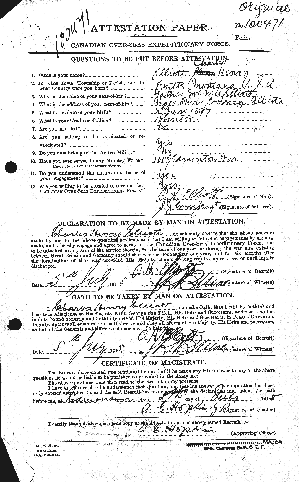 Personnel Records of the First World War - CEF 314337a