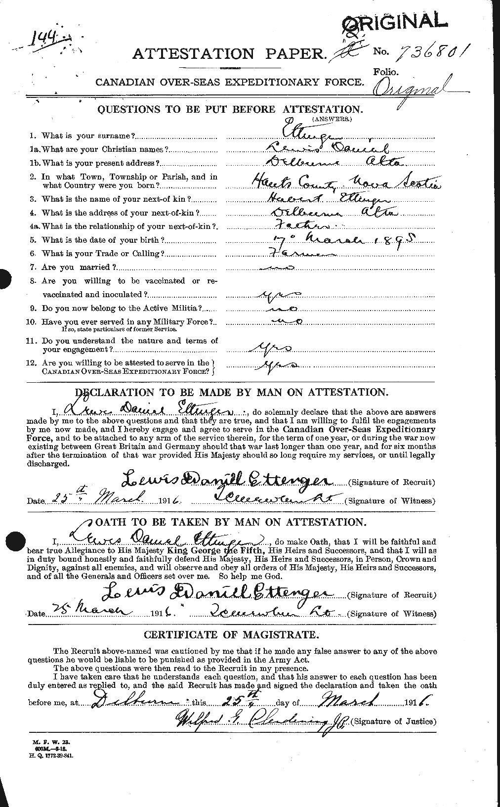 Personnel Records of the First World War - CEF 314771a