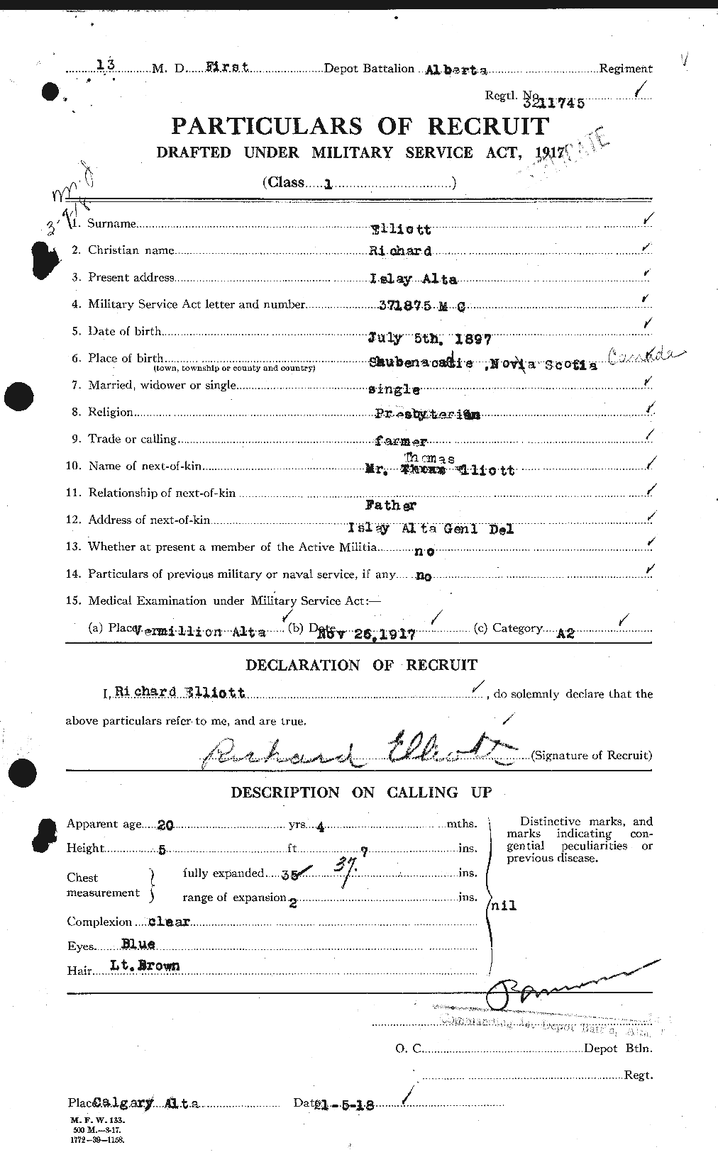 Personnel Records of the First World War - CEF 316053a