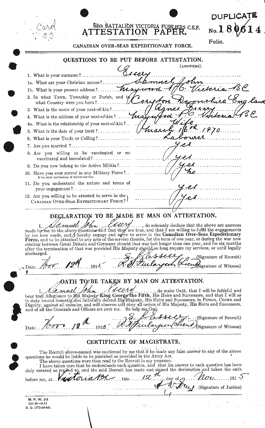 Personnel Records of the First World War - CEF 316676a