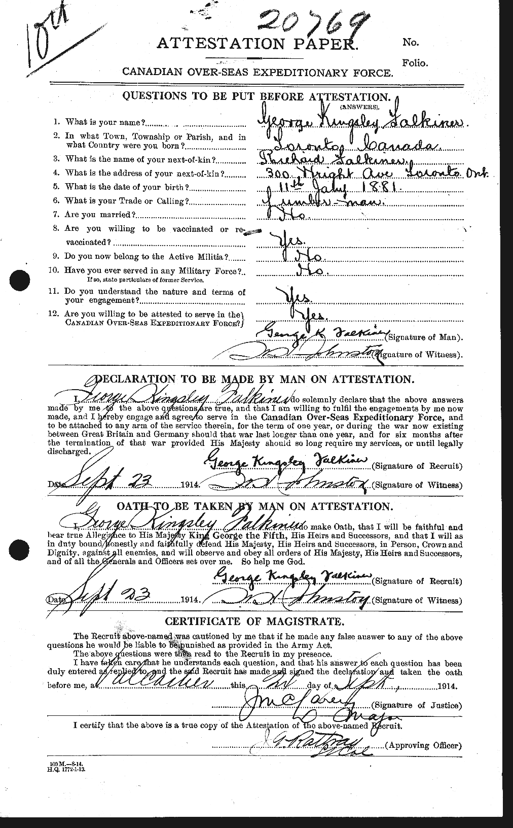 Personnel Records of the First World War - CEF 317054a