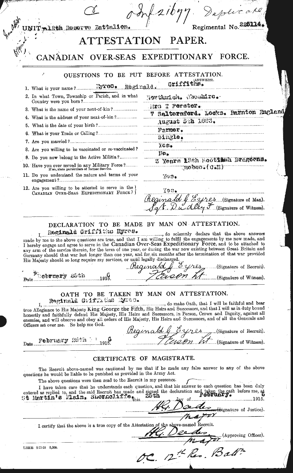 Personnel Records of the First World War - CEF 318093a