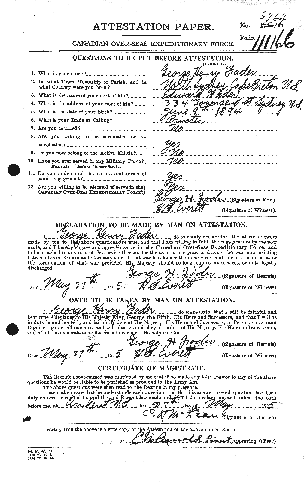 Personnel Records of the First World War - CEF 318179a