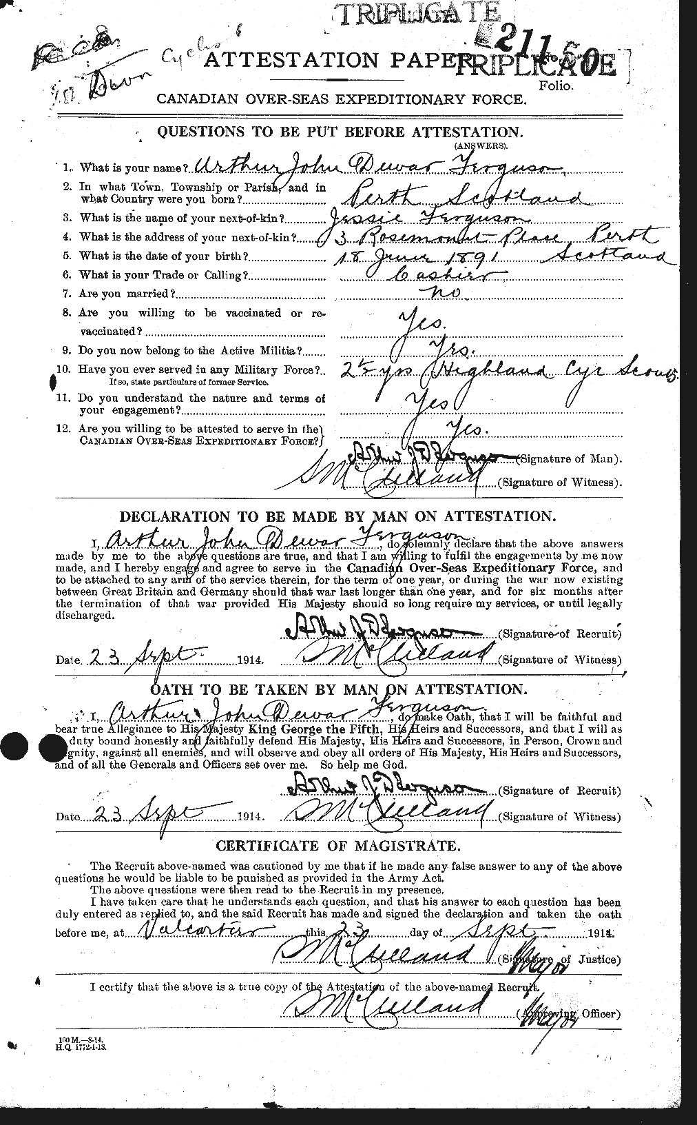 Personnel Records of the First World War - CEF 318919a