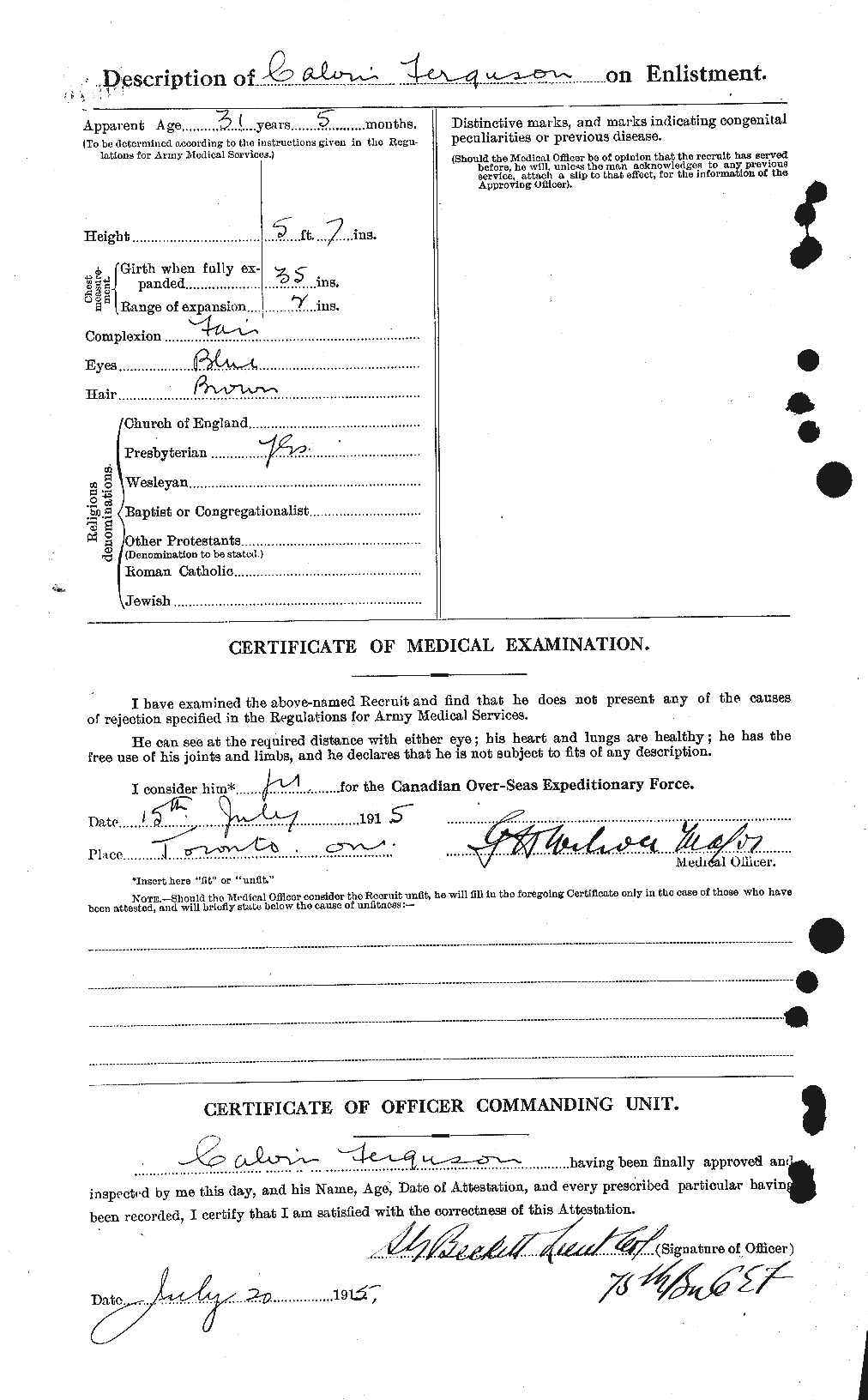 Personnel Records of the First World War - CEF 318931b