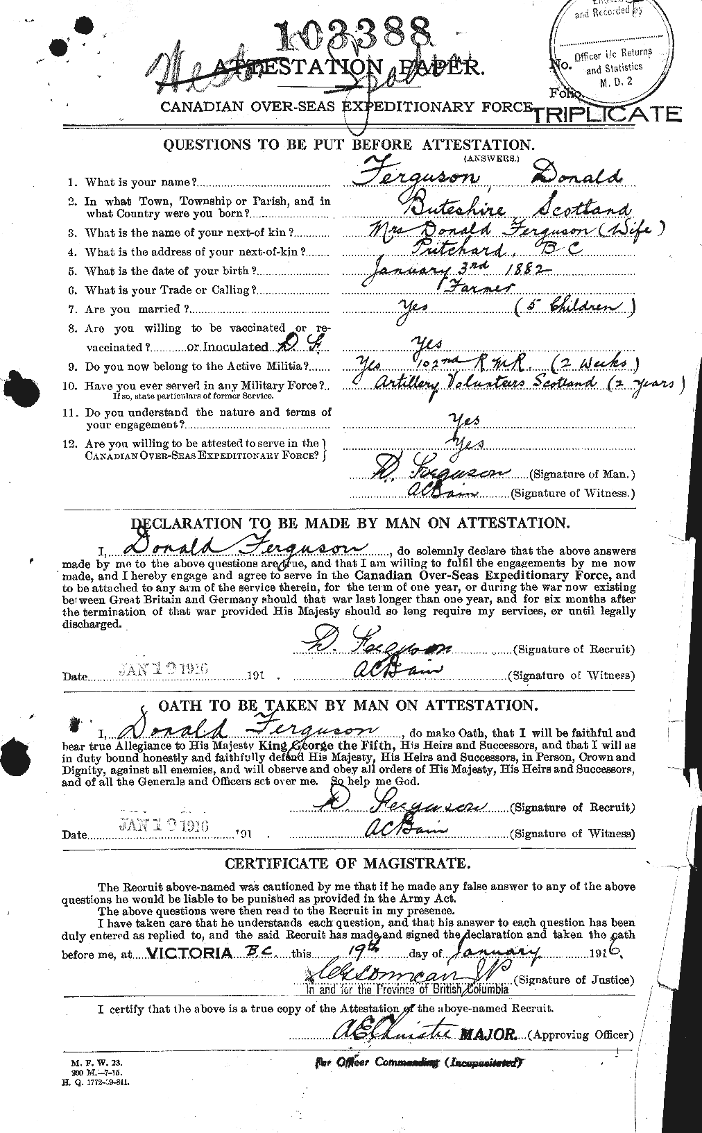 Personnel Records of the First World War - CEF 319002a