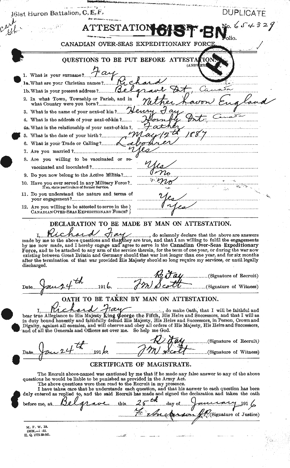 Personnel Records of the First World War - CEF 319486a