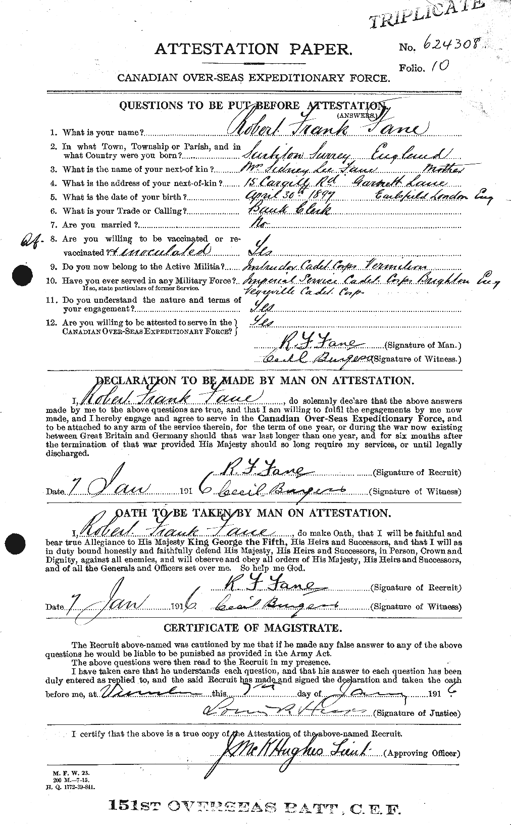 Personnel Records of the First World War - CEF 319863a