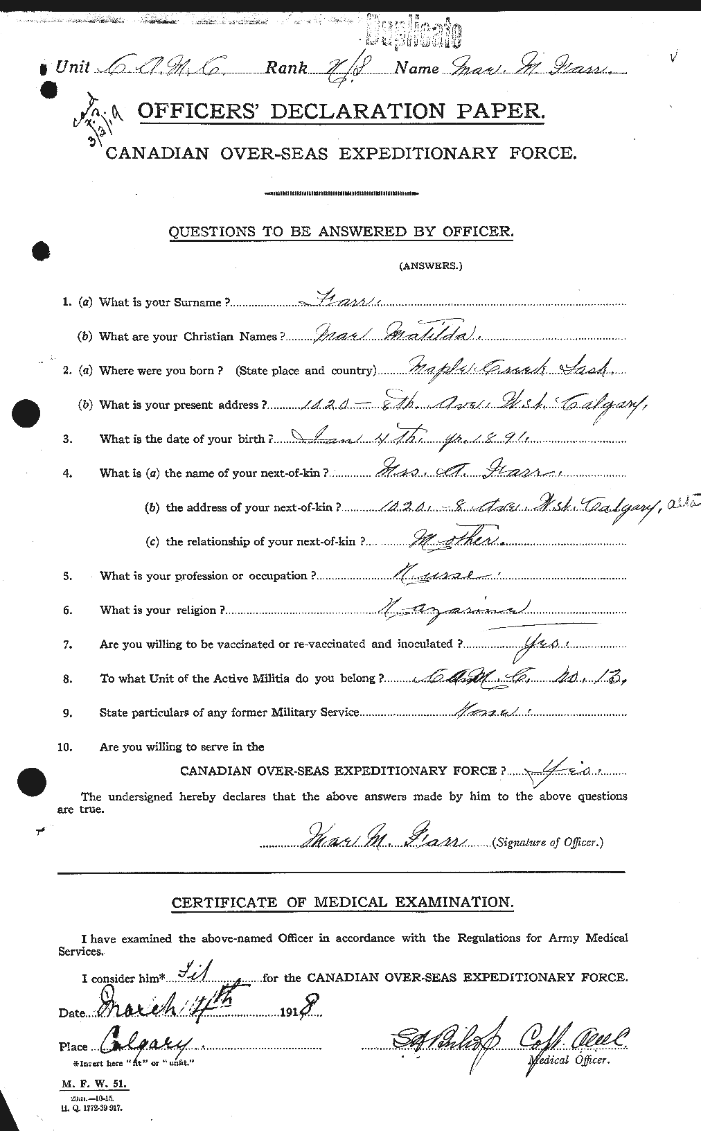 Personnel Records of the First World War - CEF 319910a