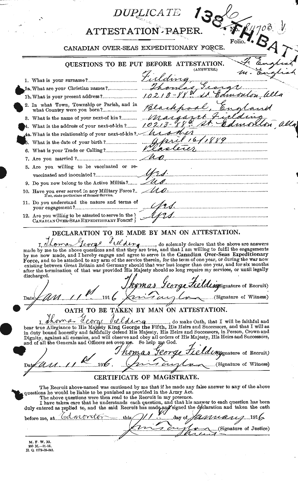 Personnel Records of the First World War - CEF 320955a