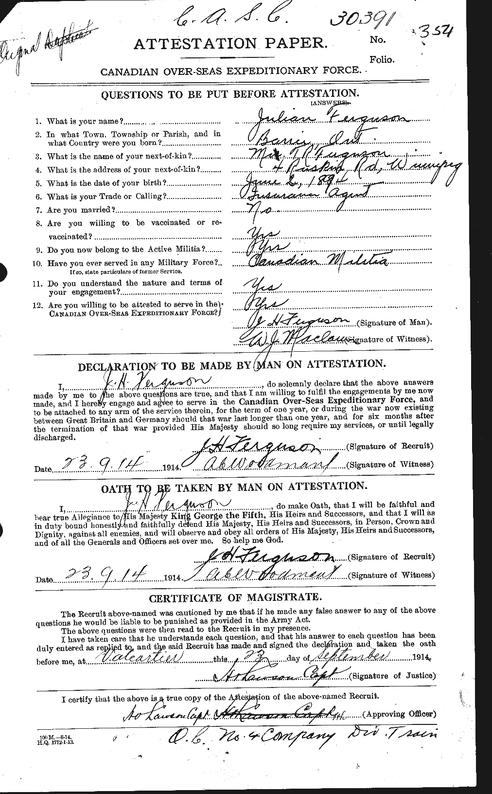 Personnel Records of the First World War - CEF 321134a
