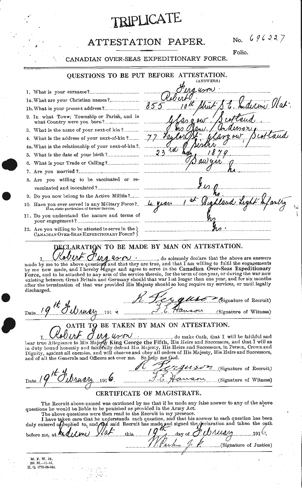 Personnel Records of the First World War - CEF 321234a