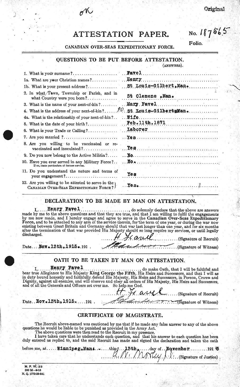 Personnel Records of the First World War - CEF 321411a