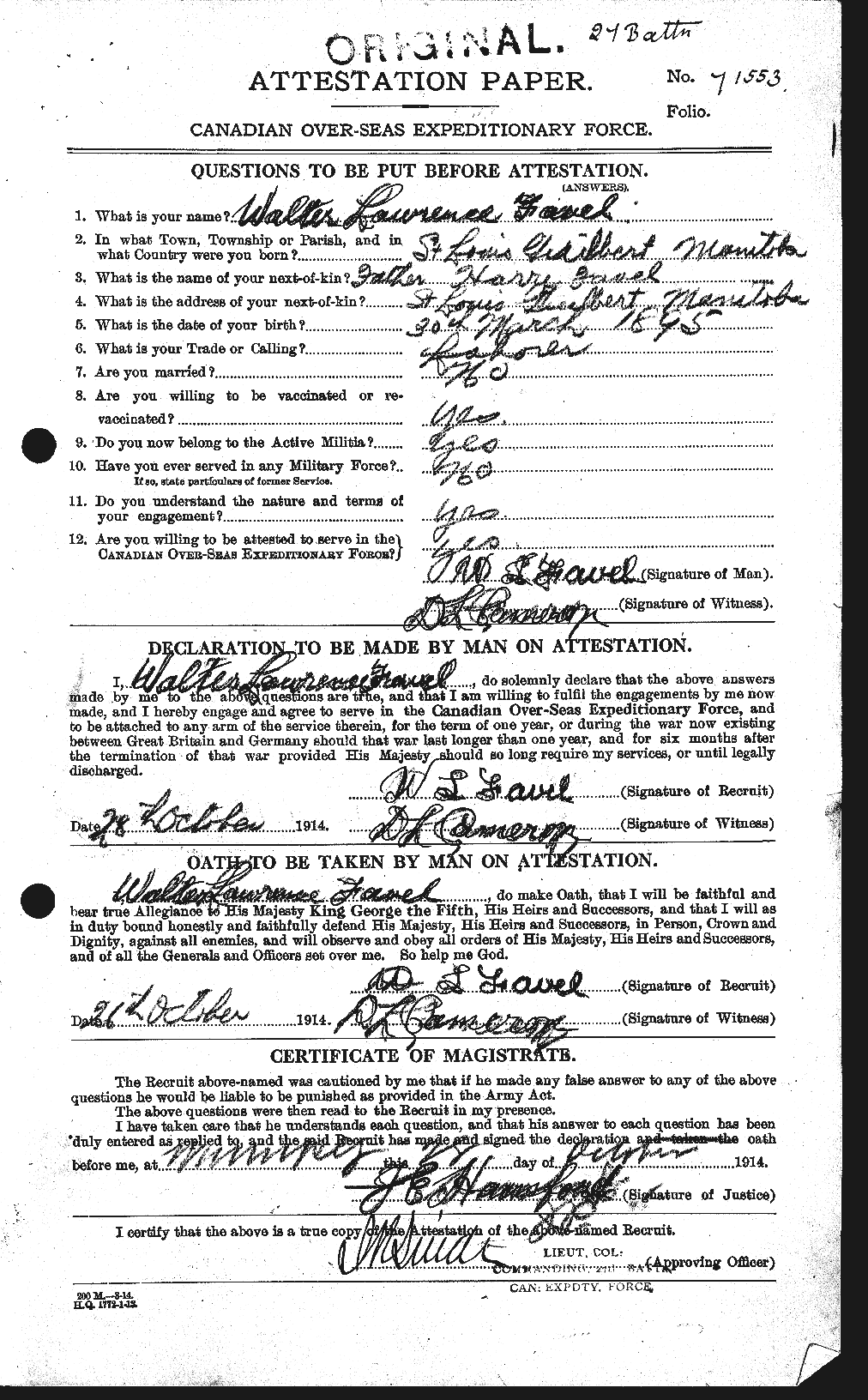 Personnel Records of the First World War - CEF 321424a