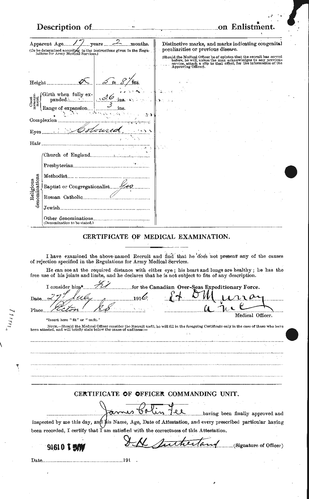Dossiers du Personnel de la Première Guerre mondiale - CEC 321505b