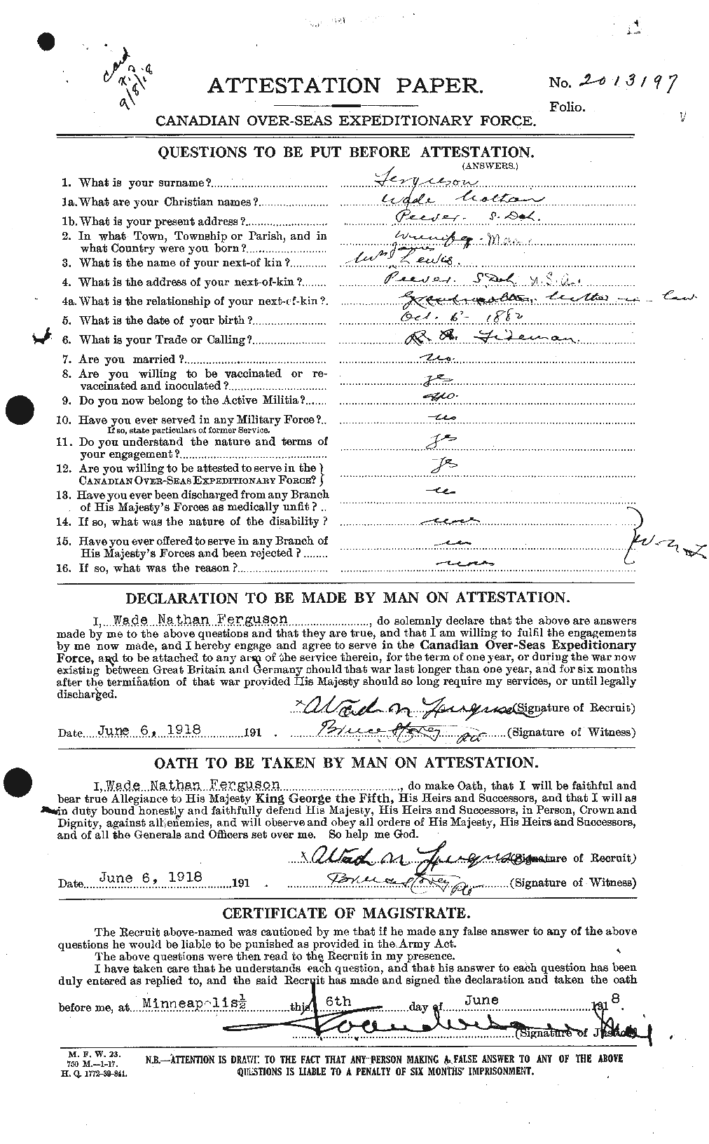 Personnel Records of the First World War - CEF 321704a