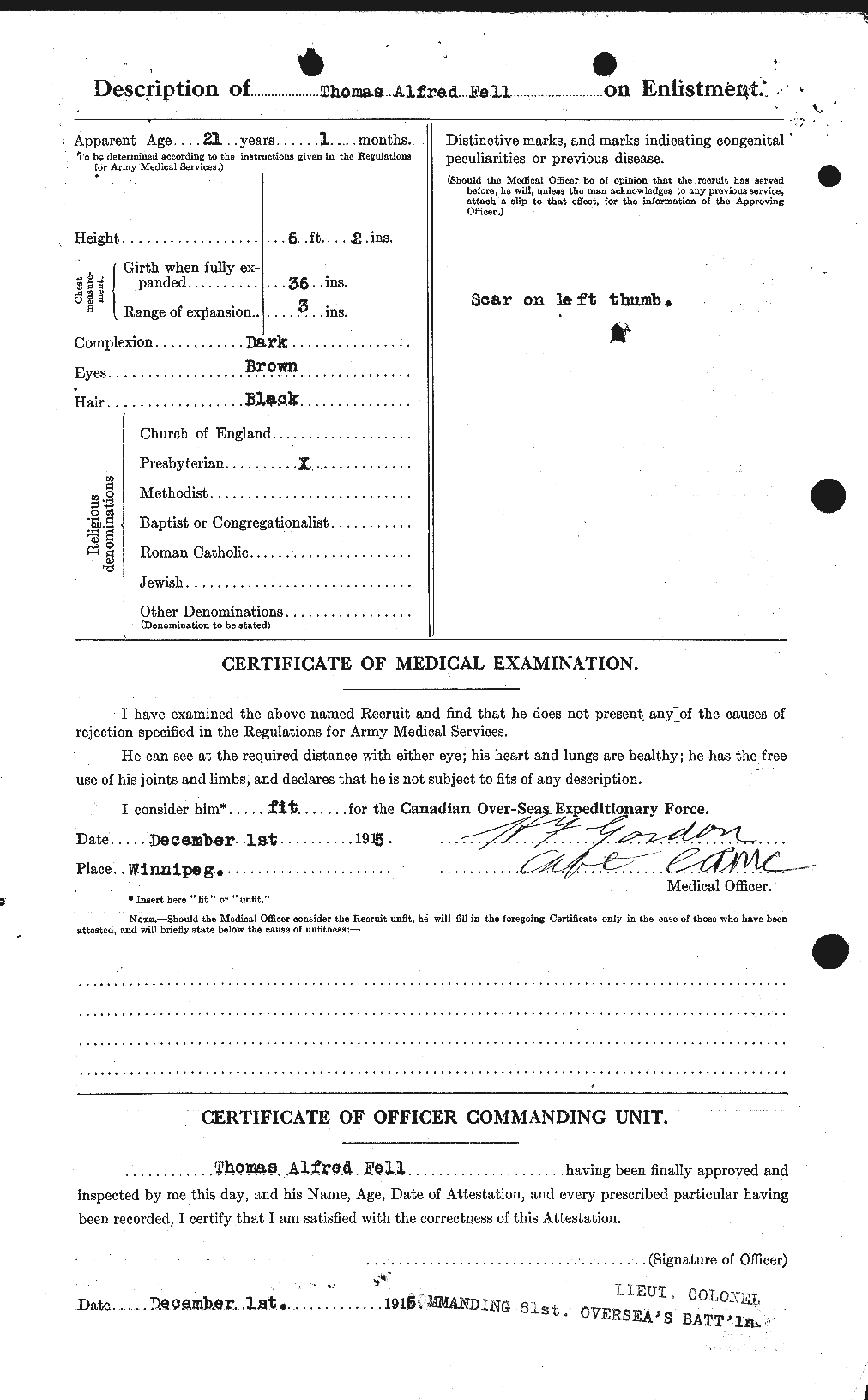 Dossiers du Personnel de la Première Guerre mondiale - CEC 321930b