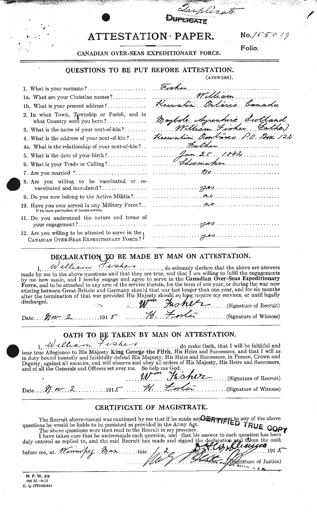 Personnel Records of the First World War - CEF 322423a