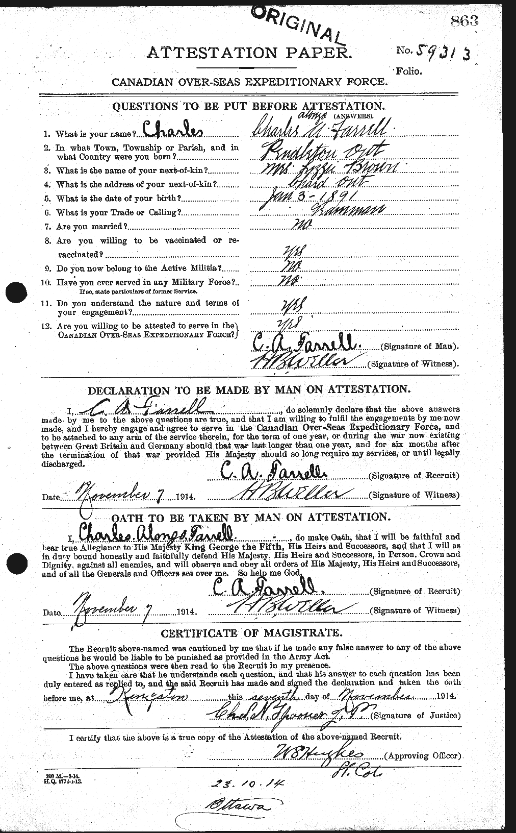 Personnel Records of the First World War - CEF 322517a