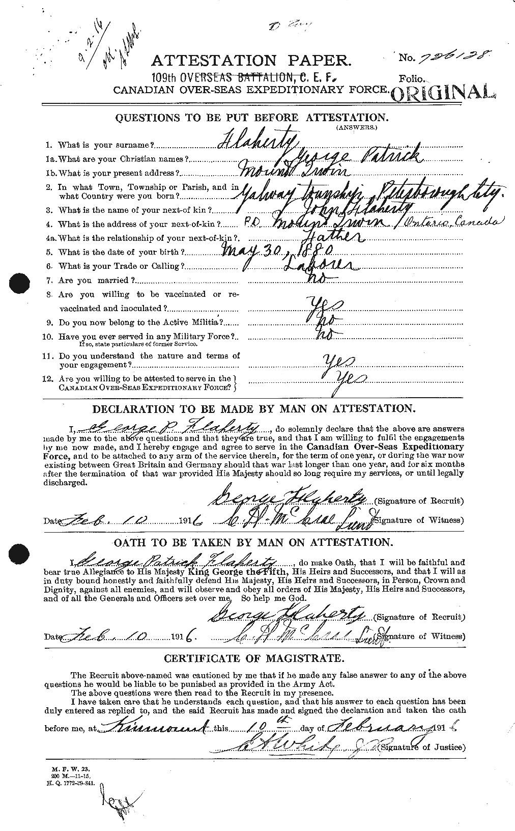 Personnel Records of the First World War - CEF 323358a