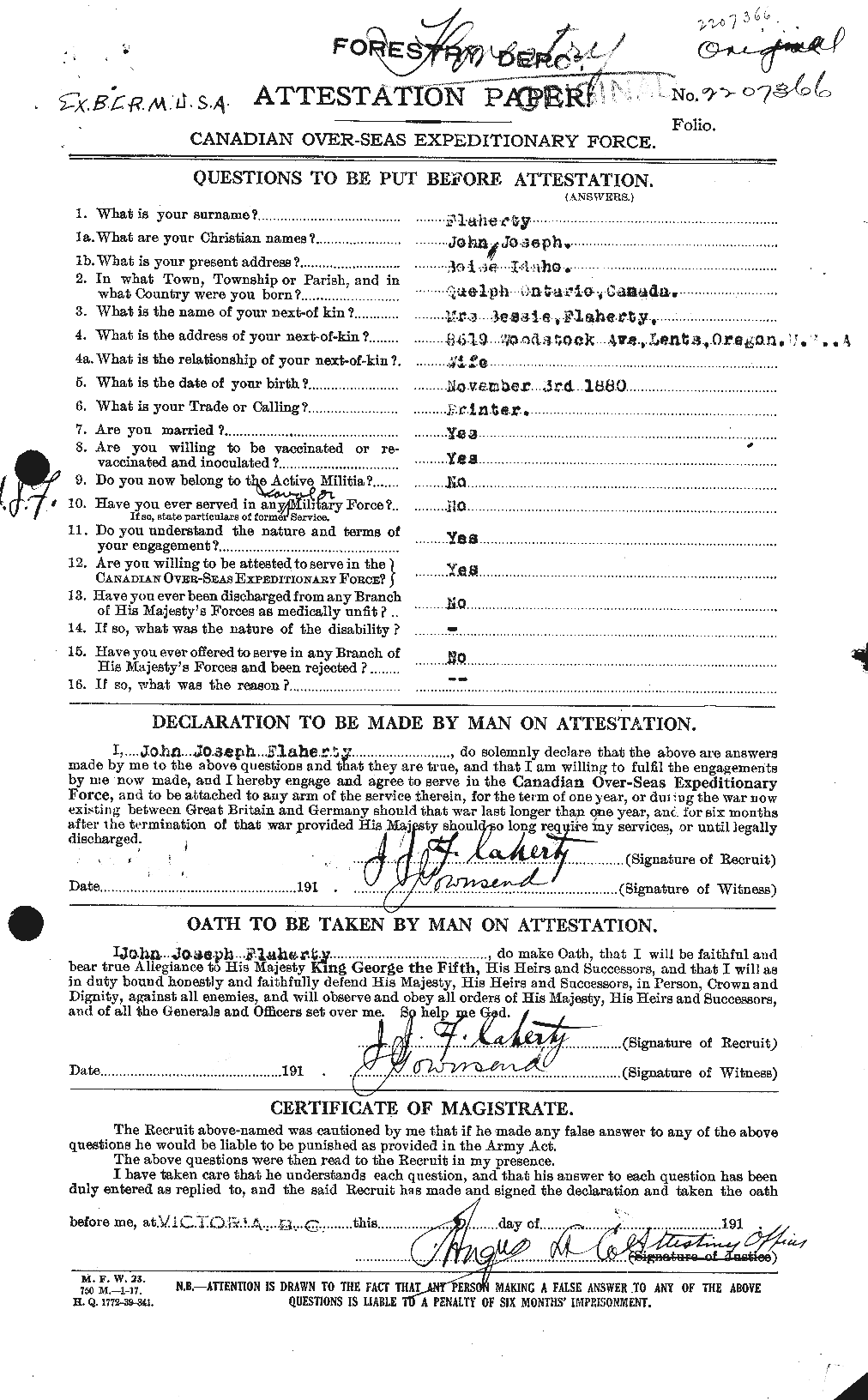 Personnel Records of the First World War - CEF 323365a