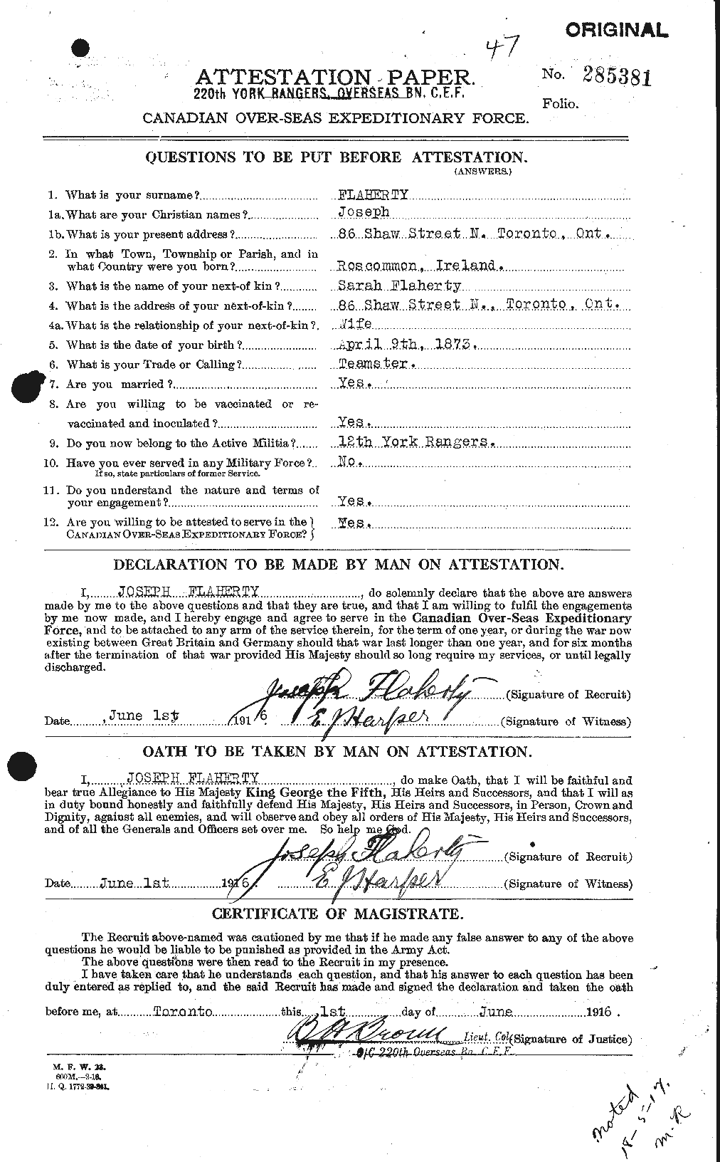 Personnel Records of the First World War - CEF 323367a