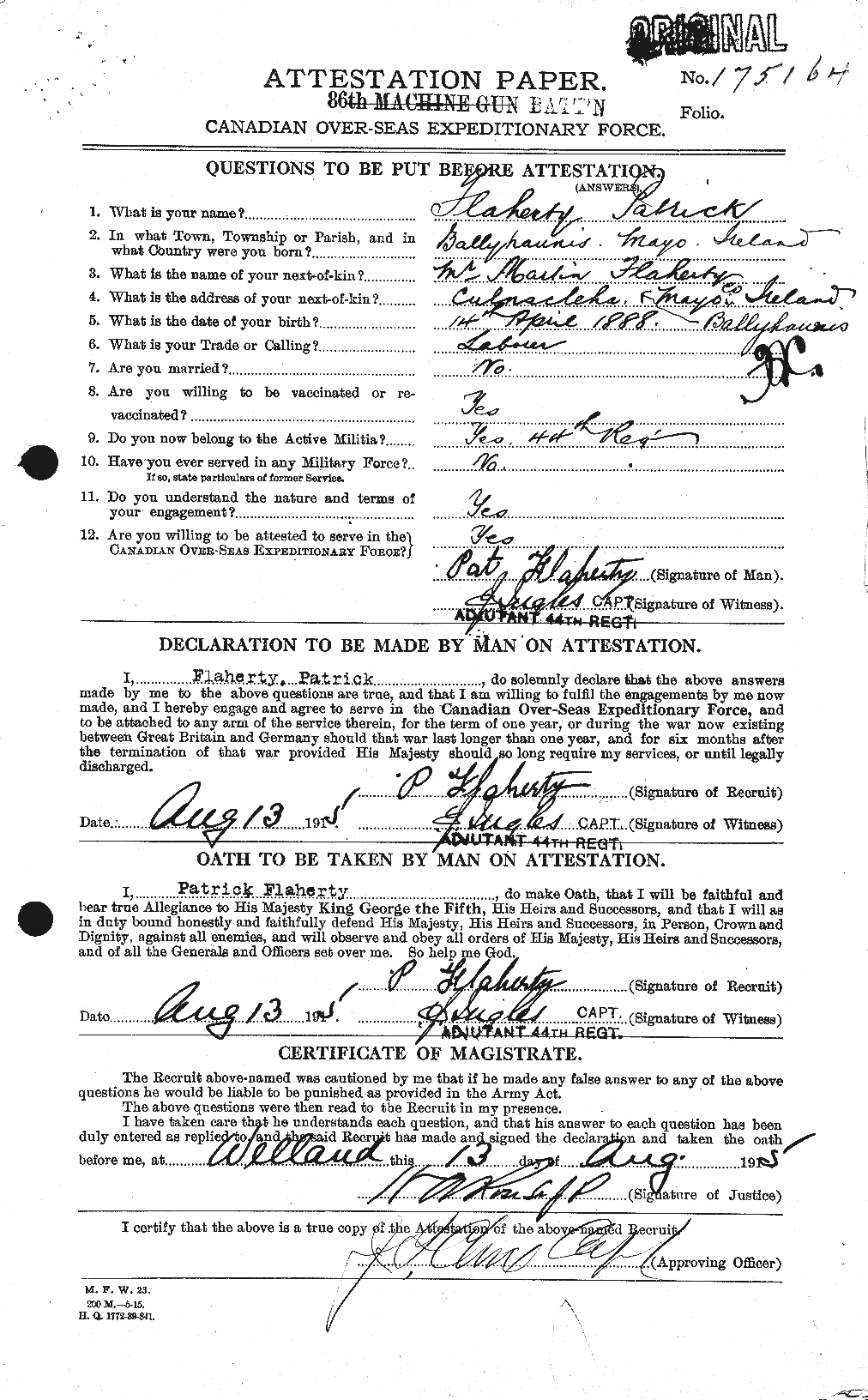 Personnel Records of the First World War - CEF 323376a