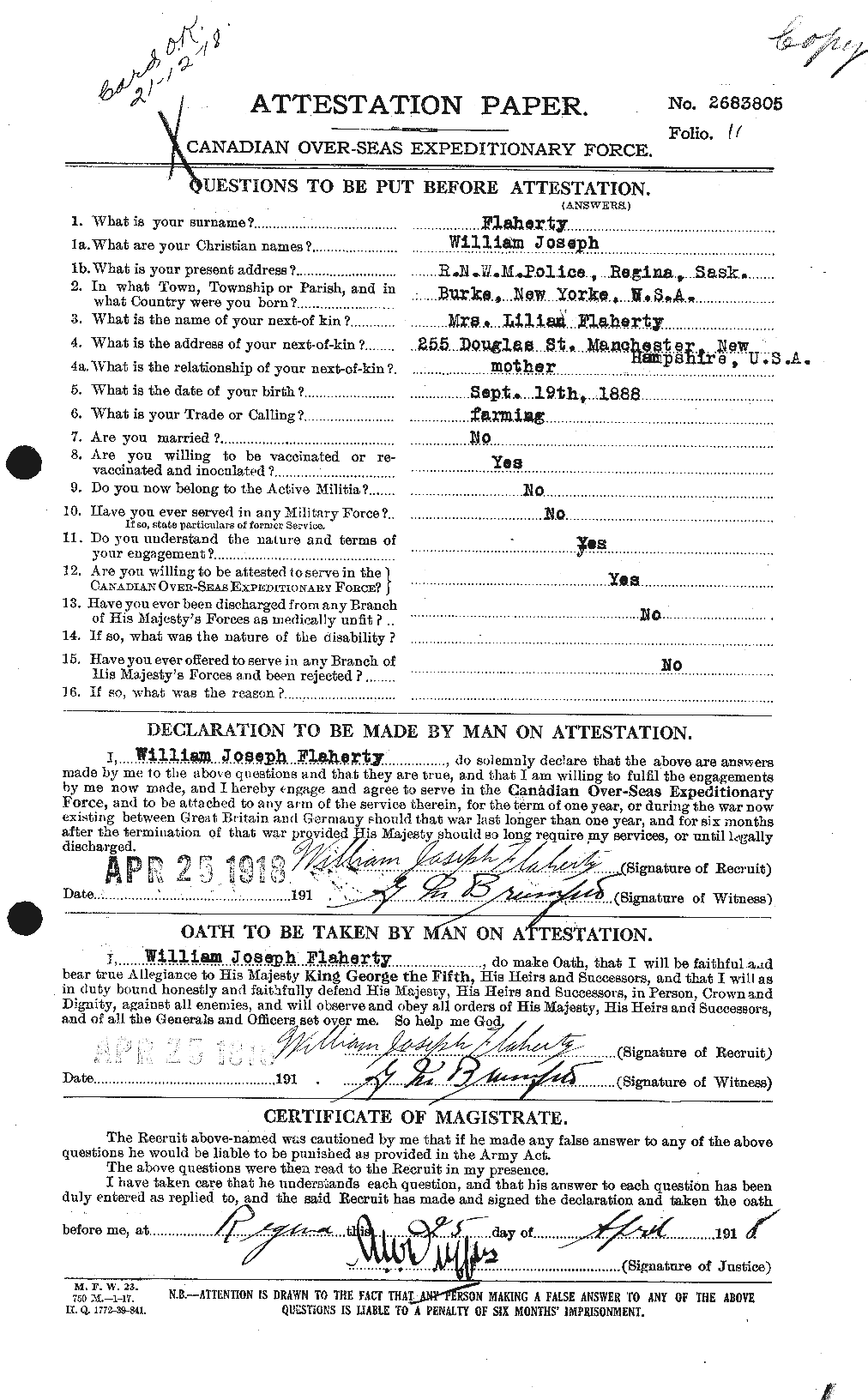 Personnel Records of the First World War - CEF 323387a