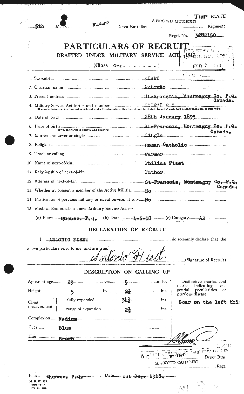 Personnel Records of the First World War - CEF 323817a