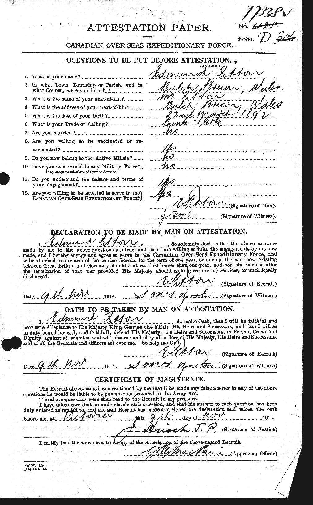 Personnel Records of the First World War - CEF 324776a