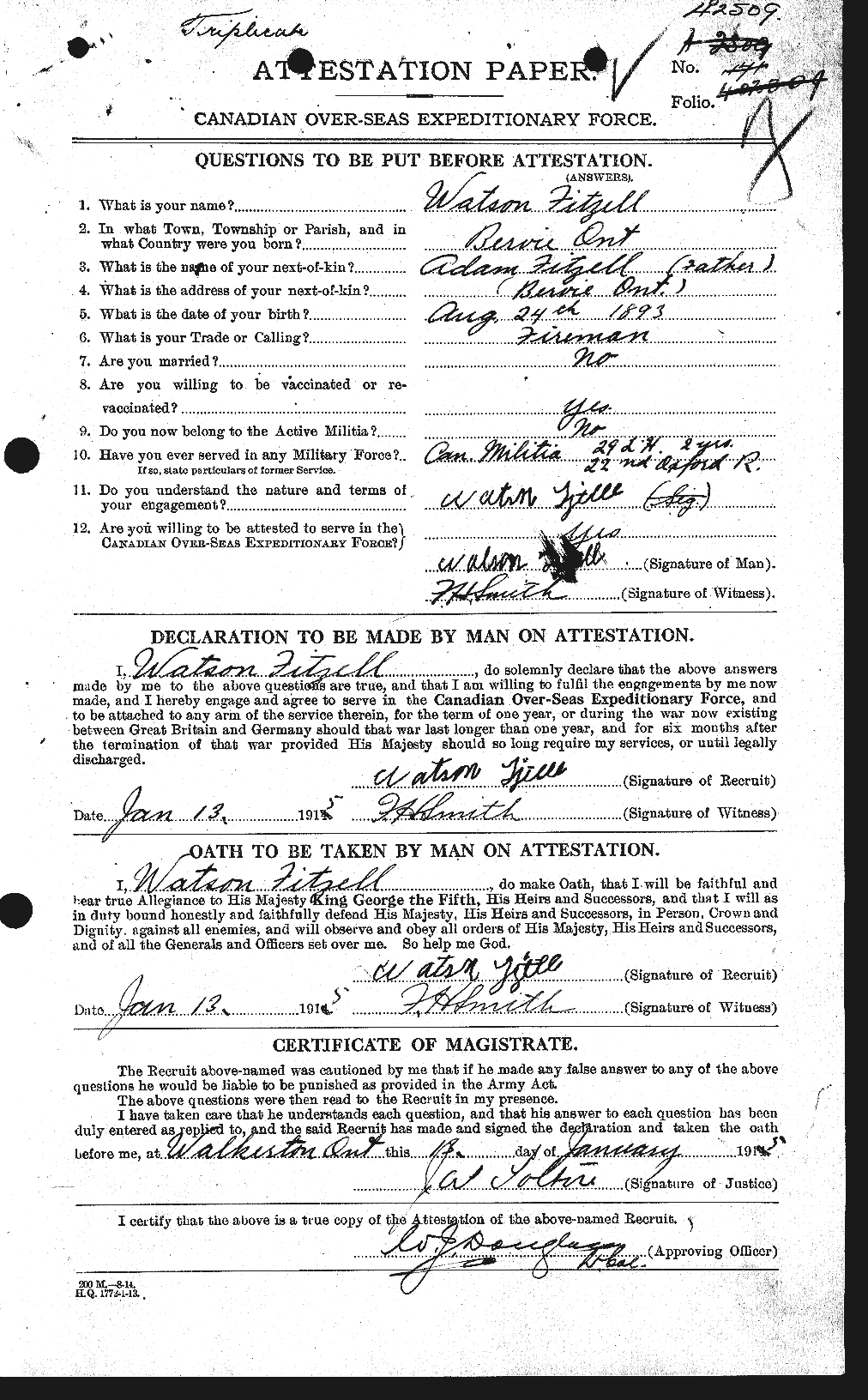 Personnel Records of the First World War - CEF 324816a