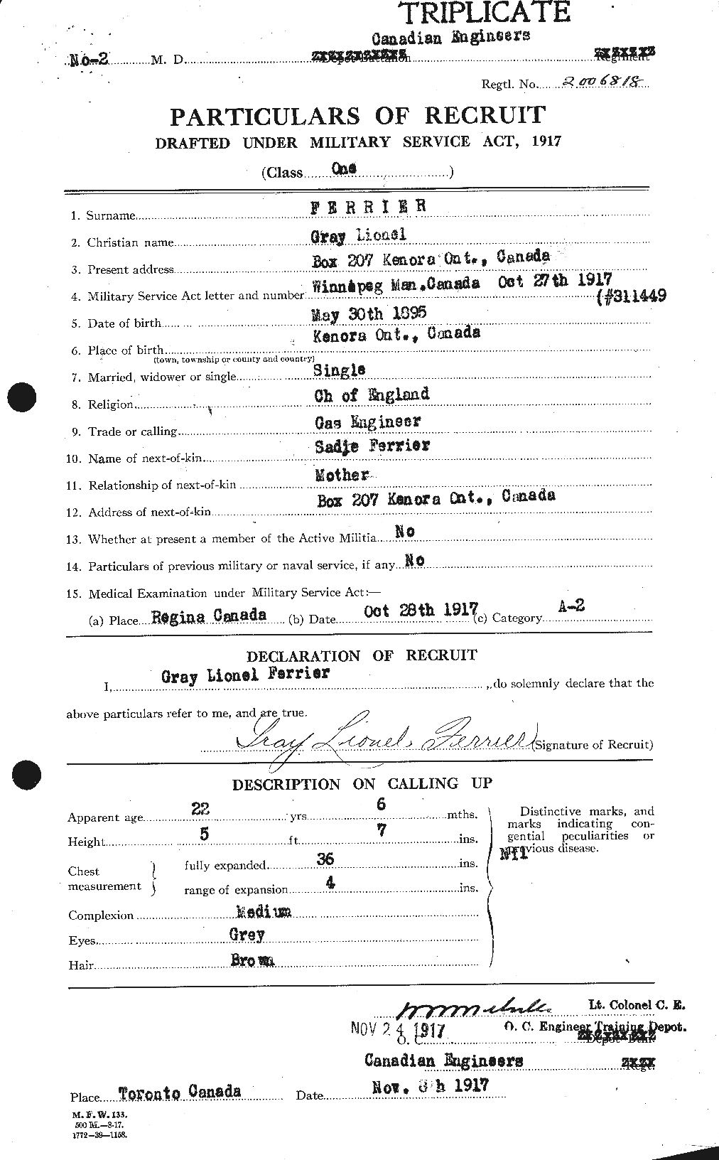 Personnel Records of the First World War - CEF 325094a