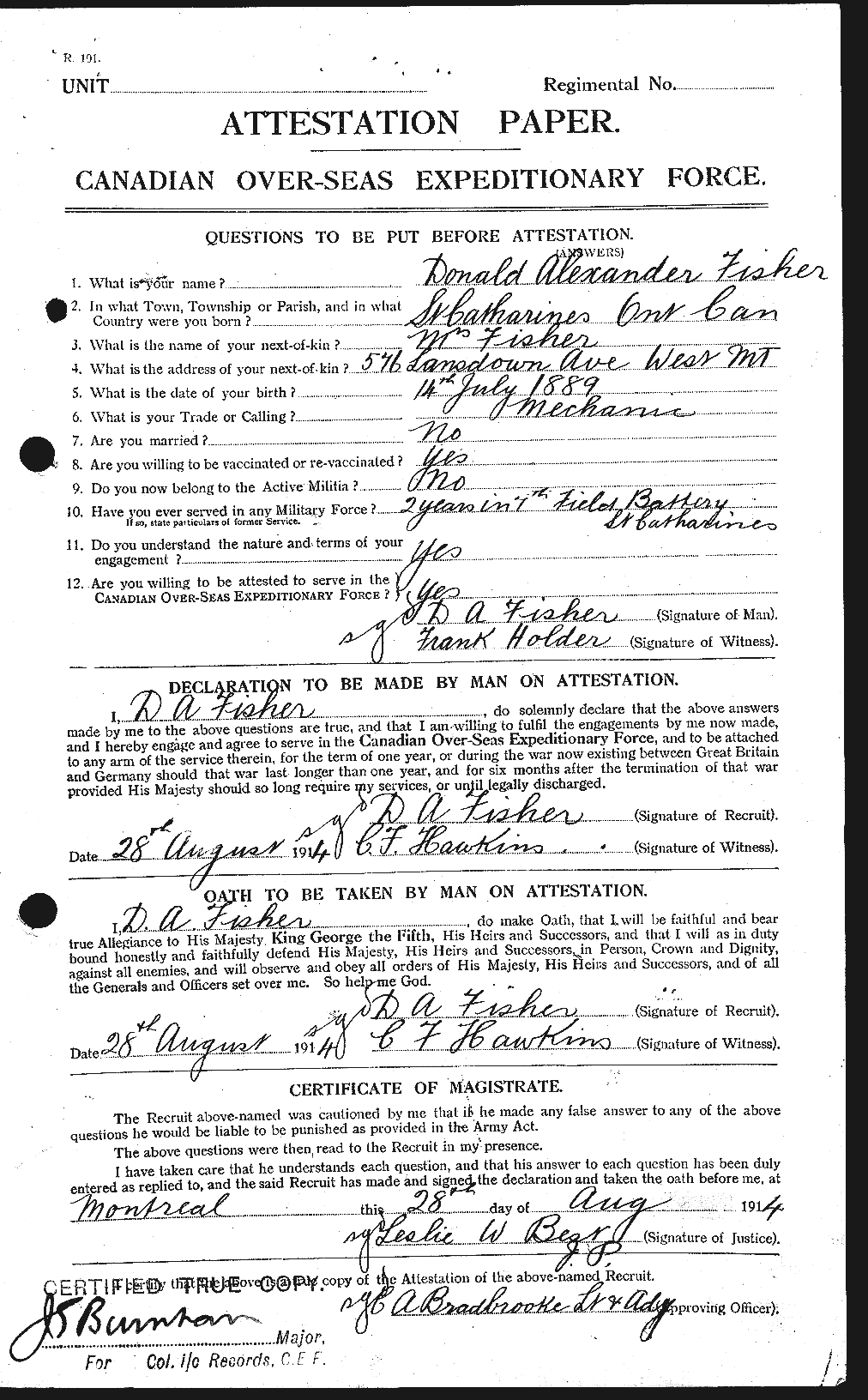Personnel Records of the First World War - CEF 325350a