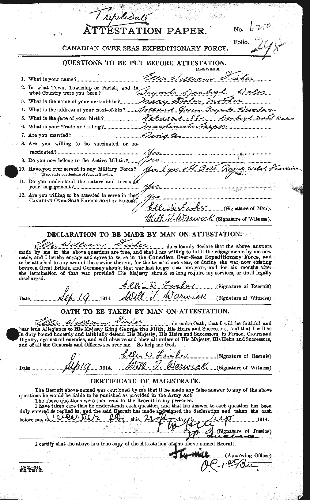 Personnel Records of the First World War - CEF 325384a