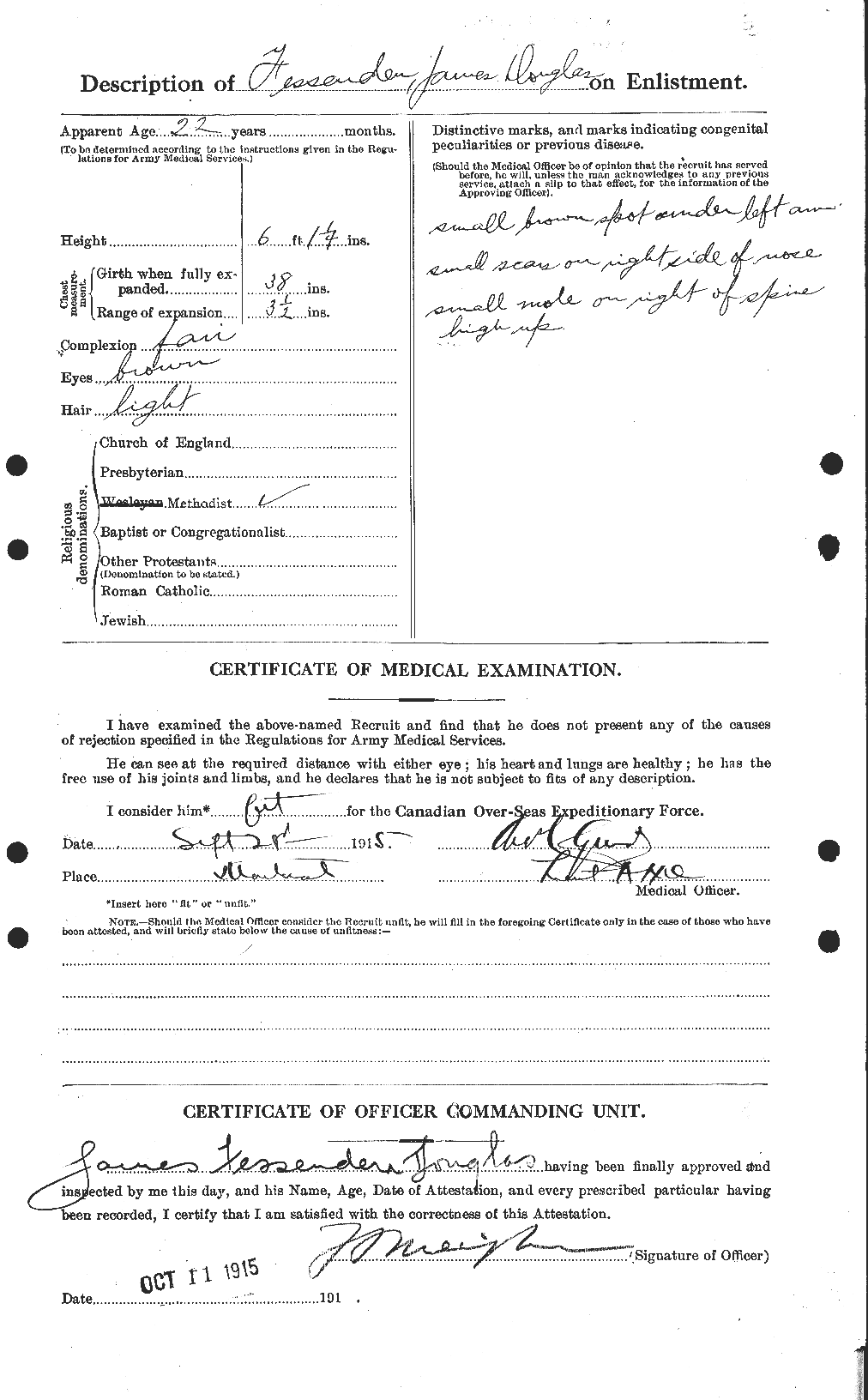 Dossiers du Personnel de la Première Guerre mondiale - CEC 325840b