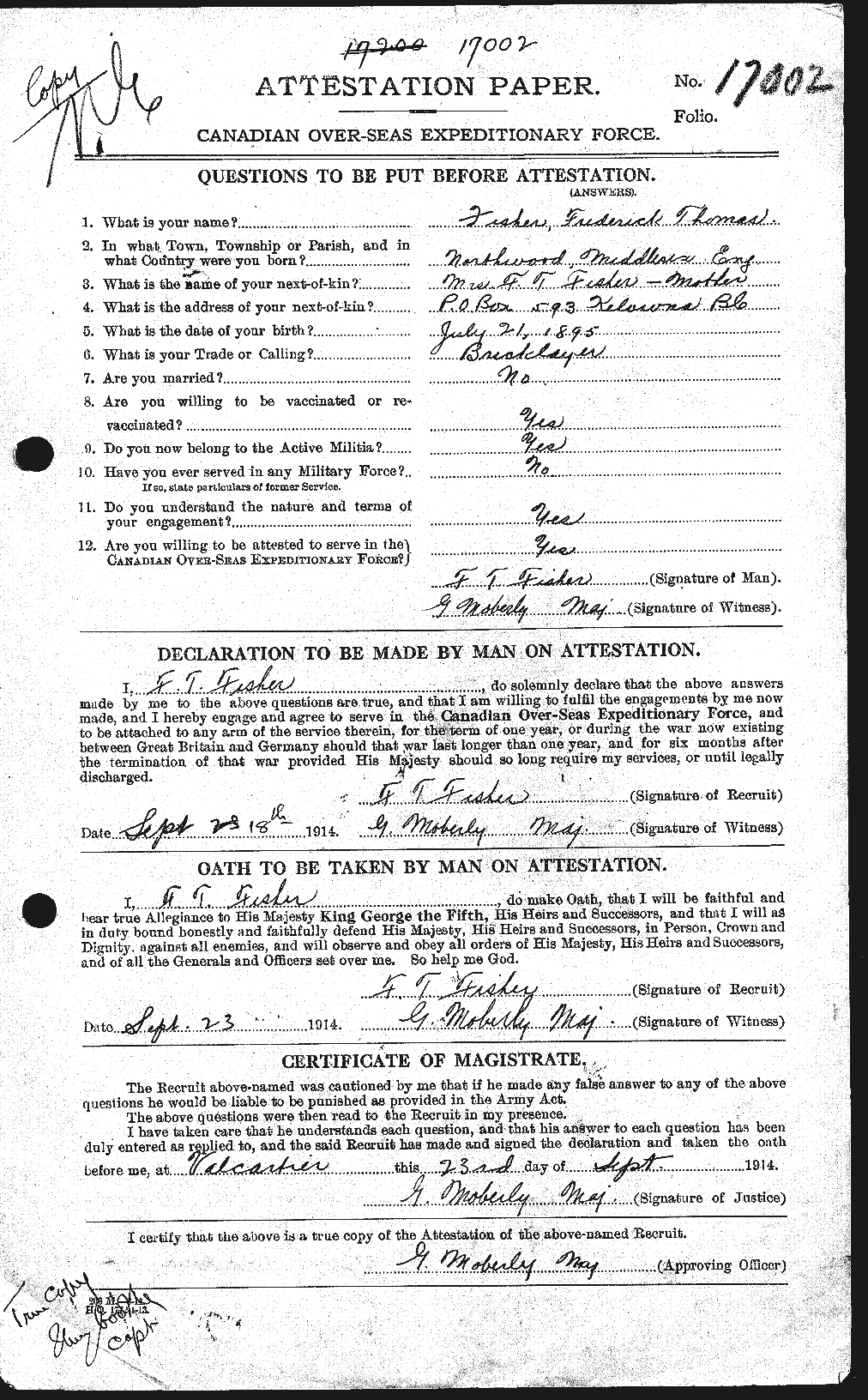 Personnel Records of the First World War - CEF 325905a