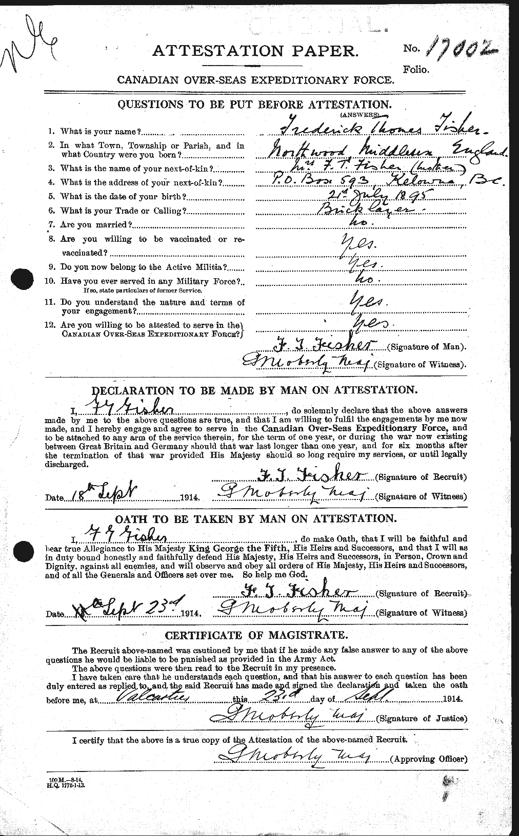 Personnel Records of the First World War - CEF 325906a