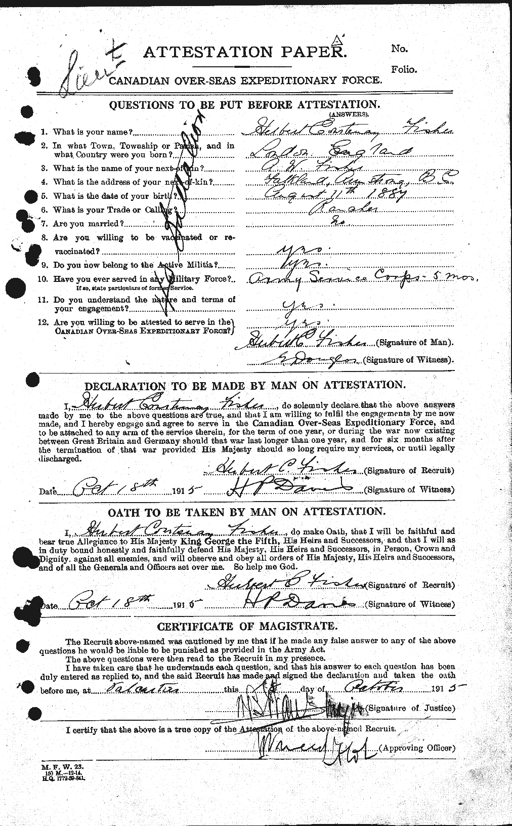 Personnel Records of the First World War - CEF 325994a