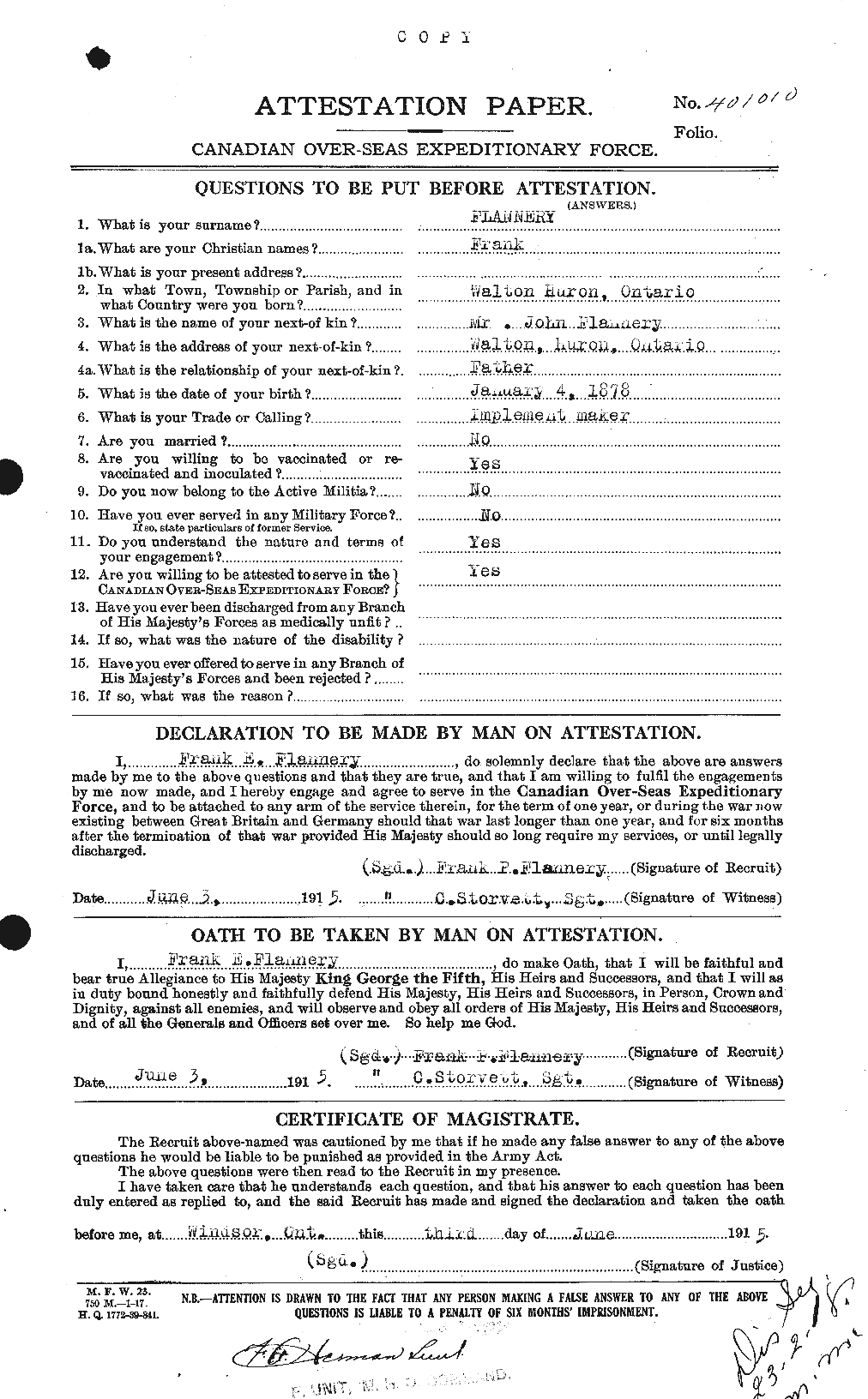Personnel Records of the First World War - CEF 326188a