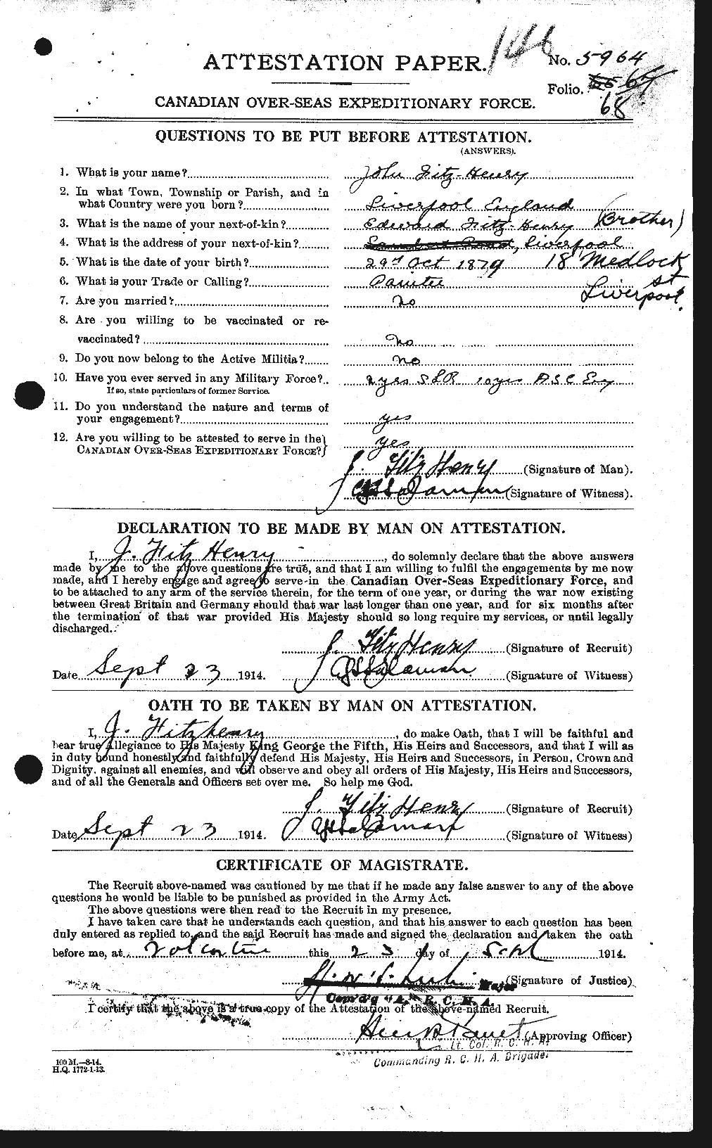 Personnel Records of the First World War - CEF 326720a