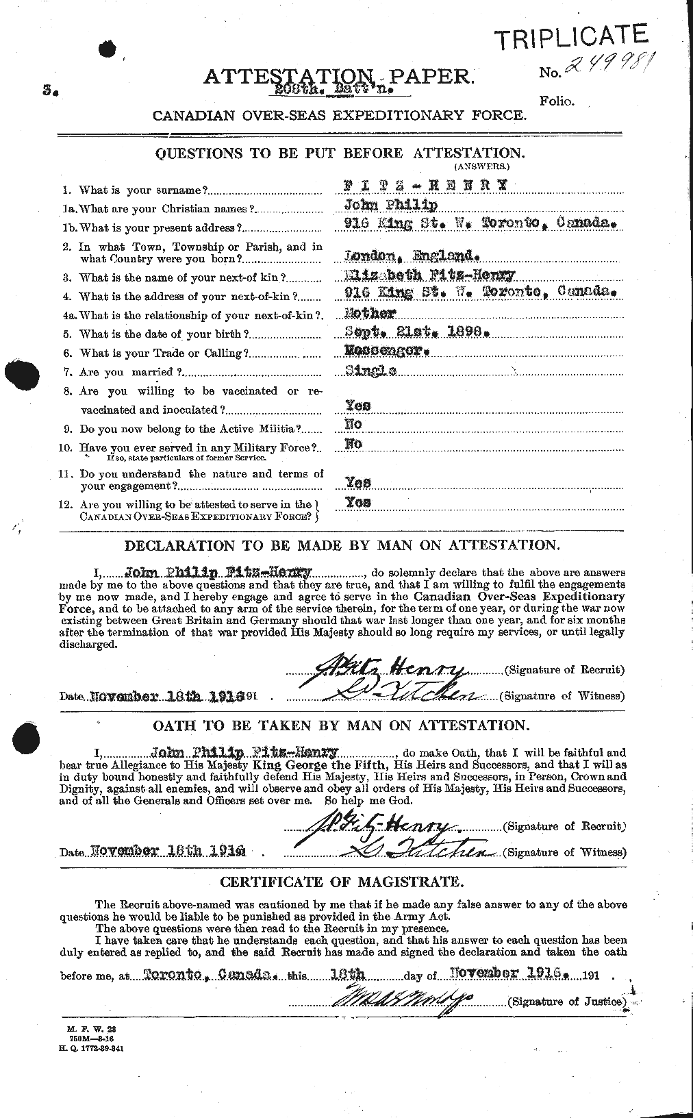 Personnel Records of the First World War - CEF 326723a