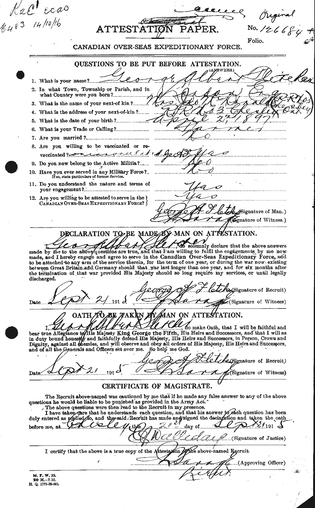 Personnel Records of the First World War - CEF 328315a