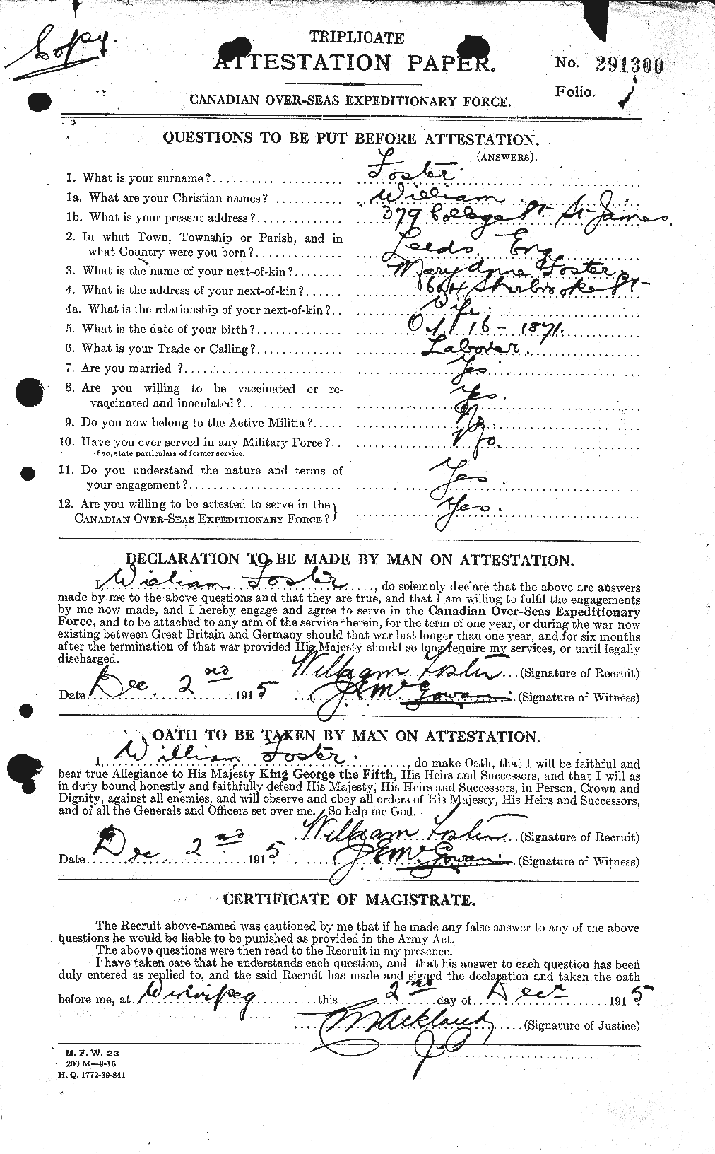 Personnel Records of the First World War - CEF 328709a