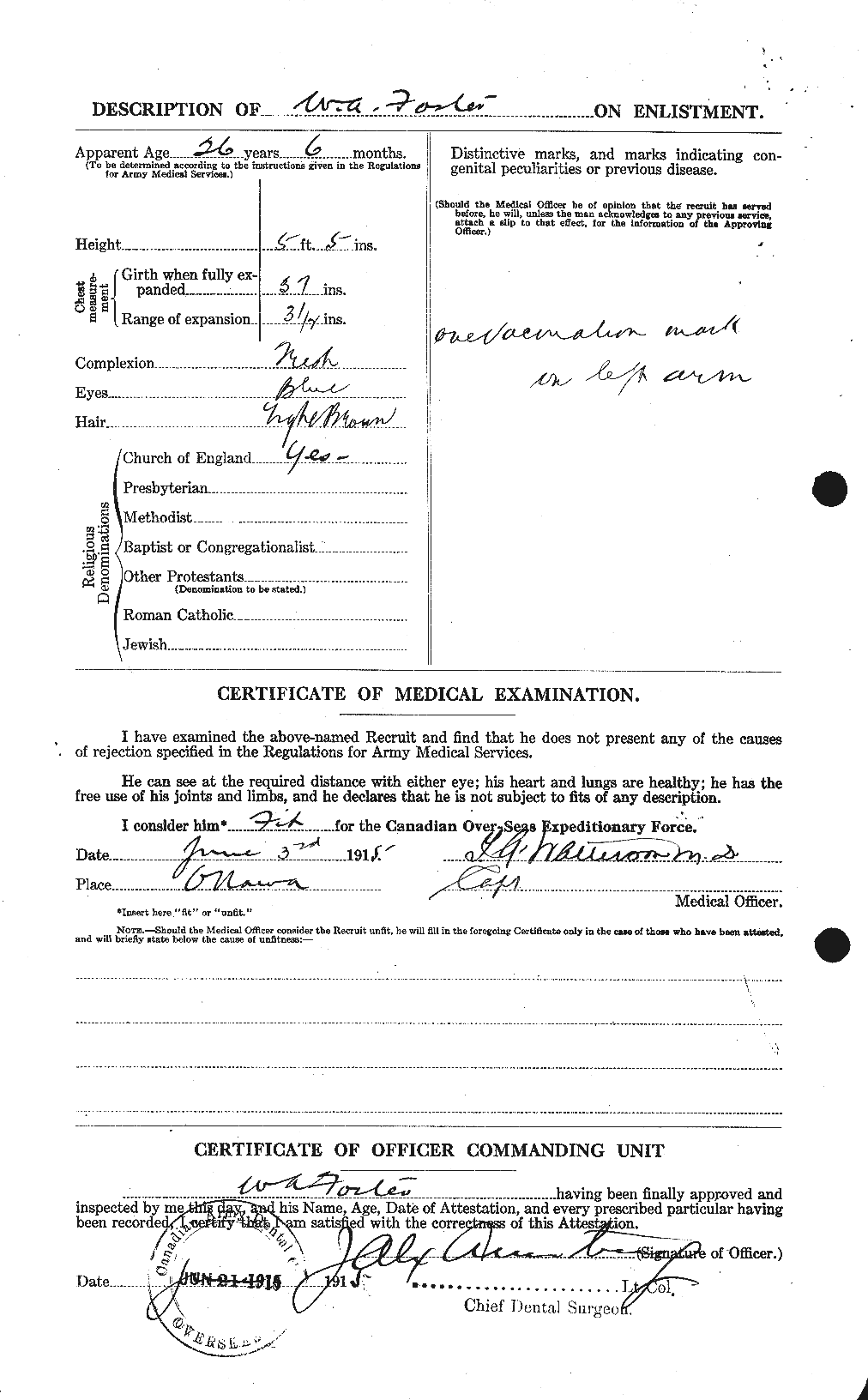 Dossiers du Personnel de la Première Guerre mondiale - CEC 328724b