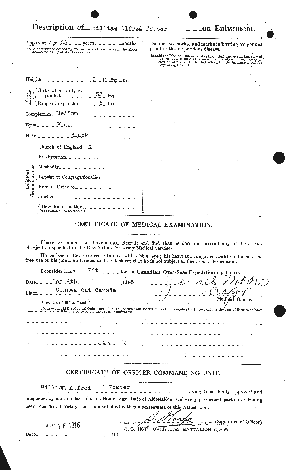 Dossiers du Personnel de la Première Guerre mondiale - CEC 328726b