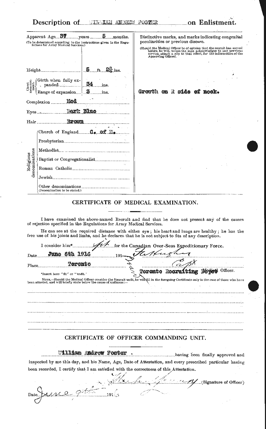 Dossiers du Personnel de la Première Guerre mondiale - CEC 328728b