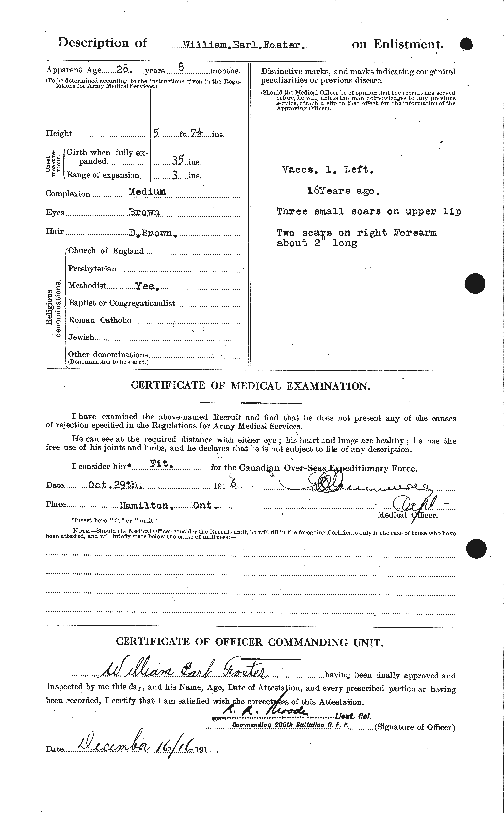Dossiers du Personnel de la Première Guerre mondiale - CEC 328736b