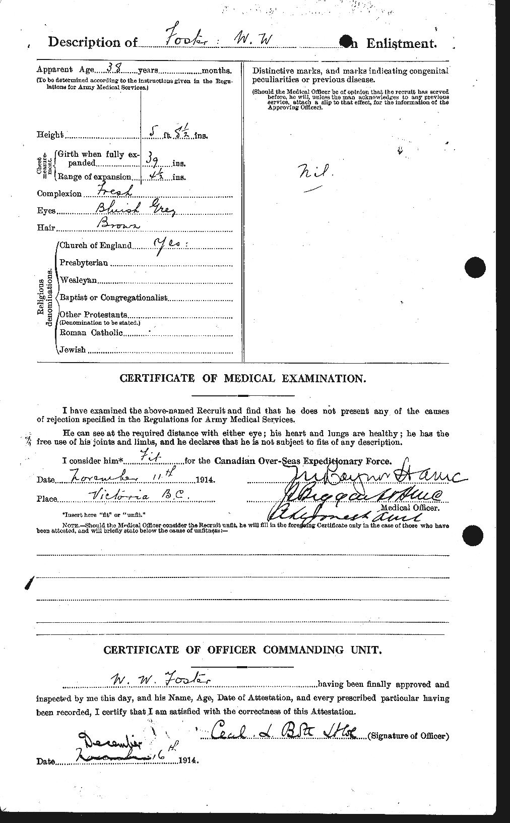 Dossiers du Personnel de la Première Guerre mondiale - CEC 328776b