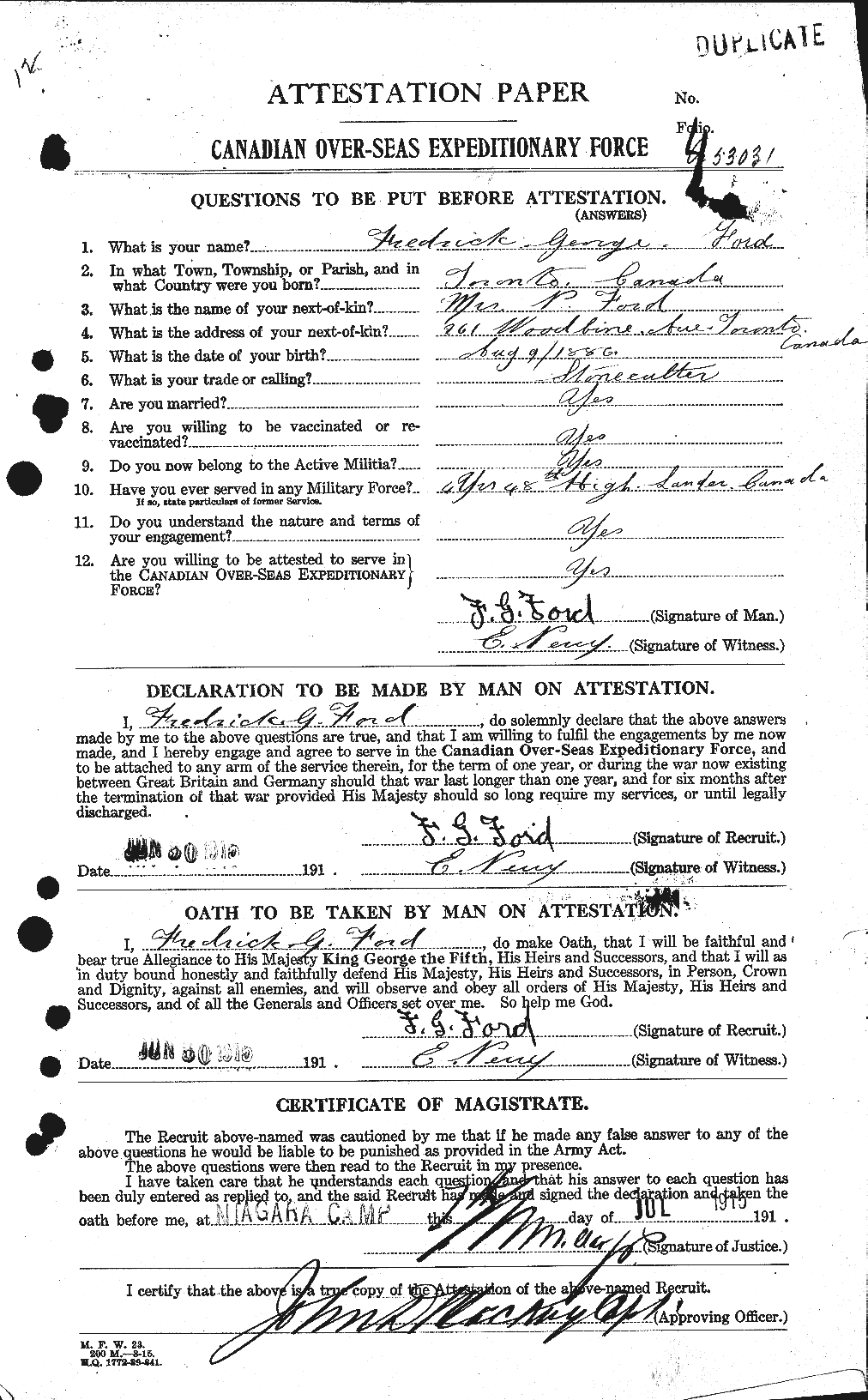 Personnel Records of the First World War - CEF 329247a